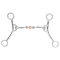 BAR H EQUINE Western Gag Bit with Twisted Three-Piece Copper Roller Mouth
