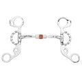 BAR H EQUINE Western Argentine Shank Bit with Dotted Silver Accents & Copper Roller