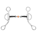 BAR H EQUINE Western Argentine Shank Bit with Three-Piece Copper Roller & Sweet Iron Mouthpiece