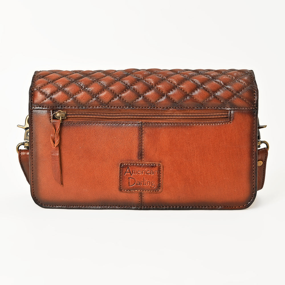 Quilted Leather Crossbody Bag For Women With Adjustable Strap