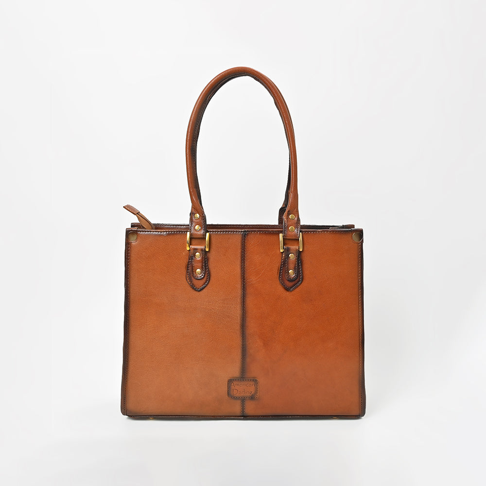 American Darling Premium Quilted Leather Handbag with Embossed Detail & Dual Handles – Elegant Structured Tote for Women