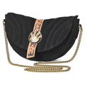 American Darling Cross body Bag for Women, Premium Suede Leather with Hand Tooled Floral Trim, Western Concho & Chain Strap