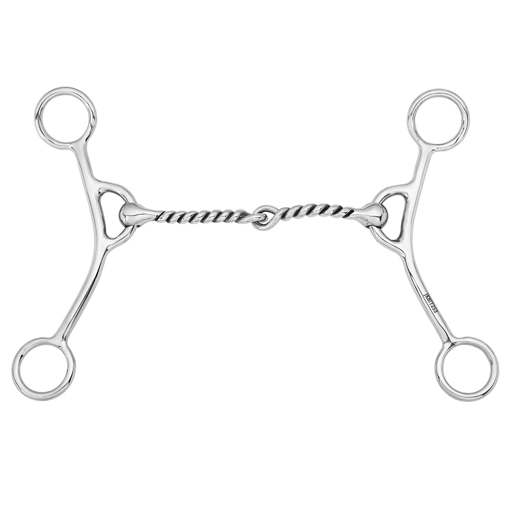BAR H EQUINE Western Gag Bit with Twisted Single-Jointed Mouthpiece Ideal for Barrel Racing