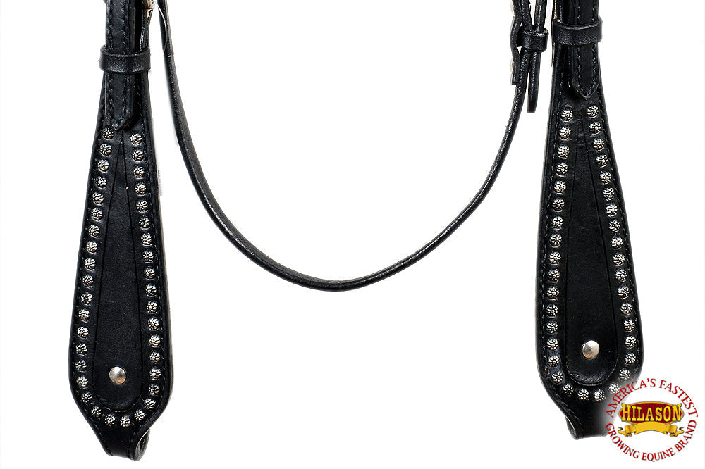 HILASON Western Horse Headstall Genuine American Leather Black