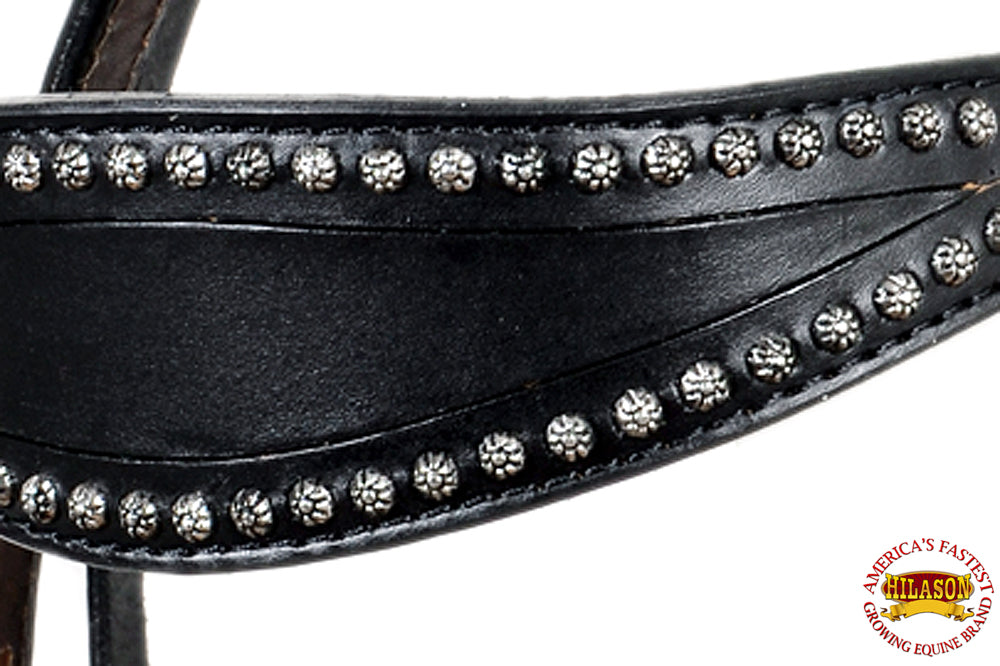 HILASON Western Horse Headstall Genuine American Leather Black