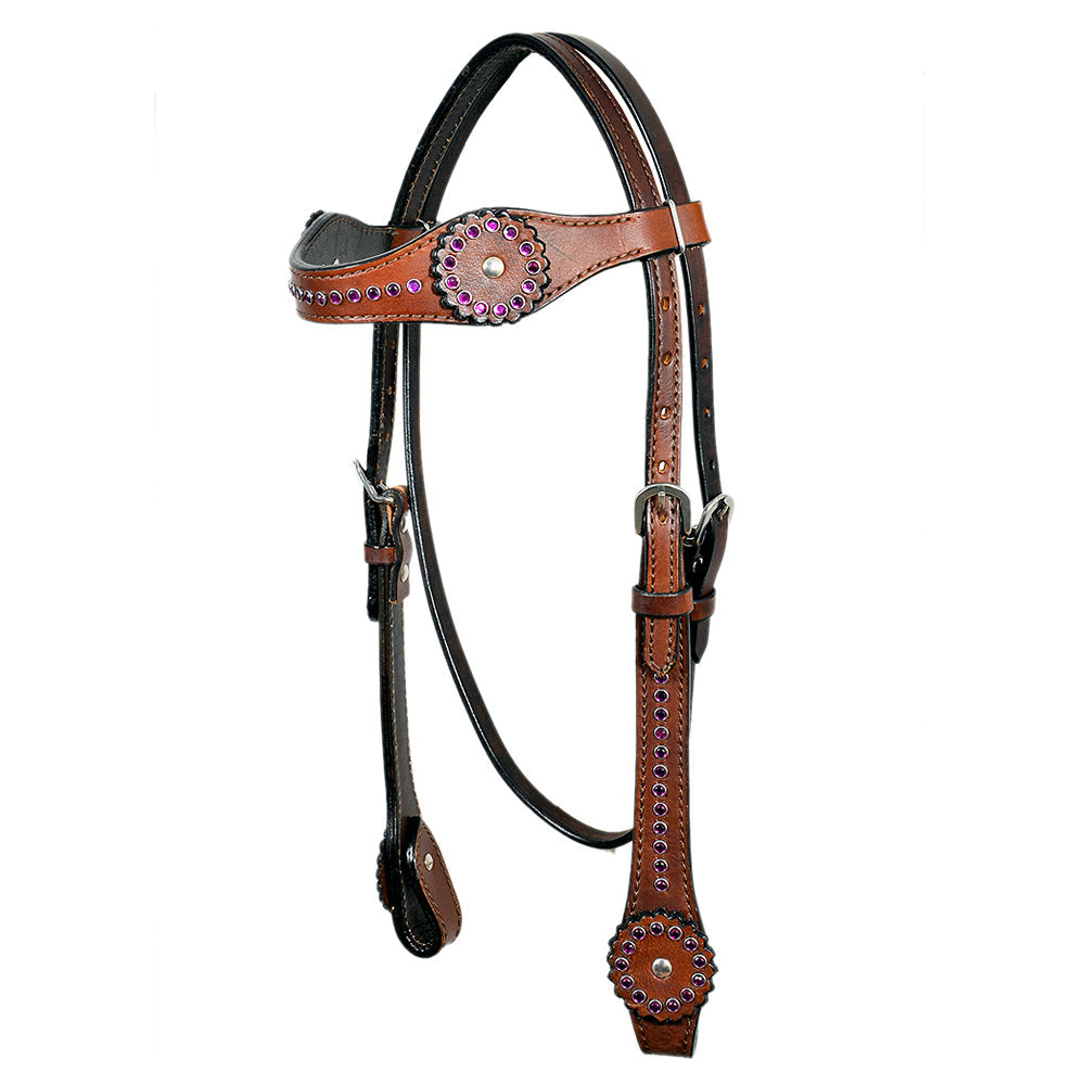 HILASON Western Horse Headstall Genuine American Leather brown