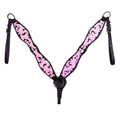 Hilason Western Horse Breast Collar Handtooled American Leather Black
