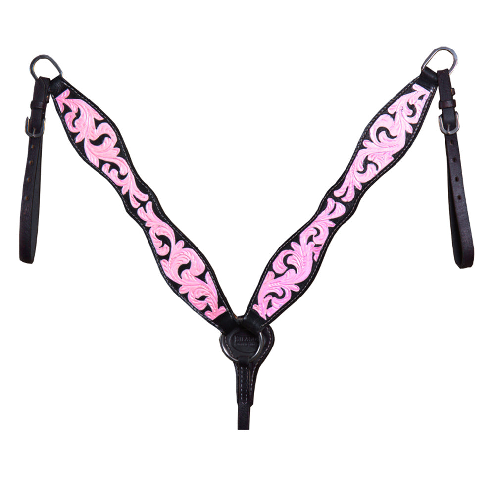 HILASON Western Horse American Leather Headstall Breast Collar Tack Black