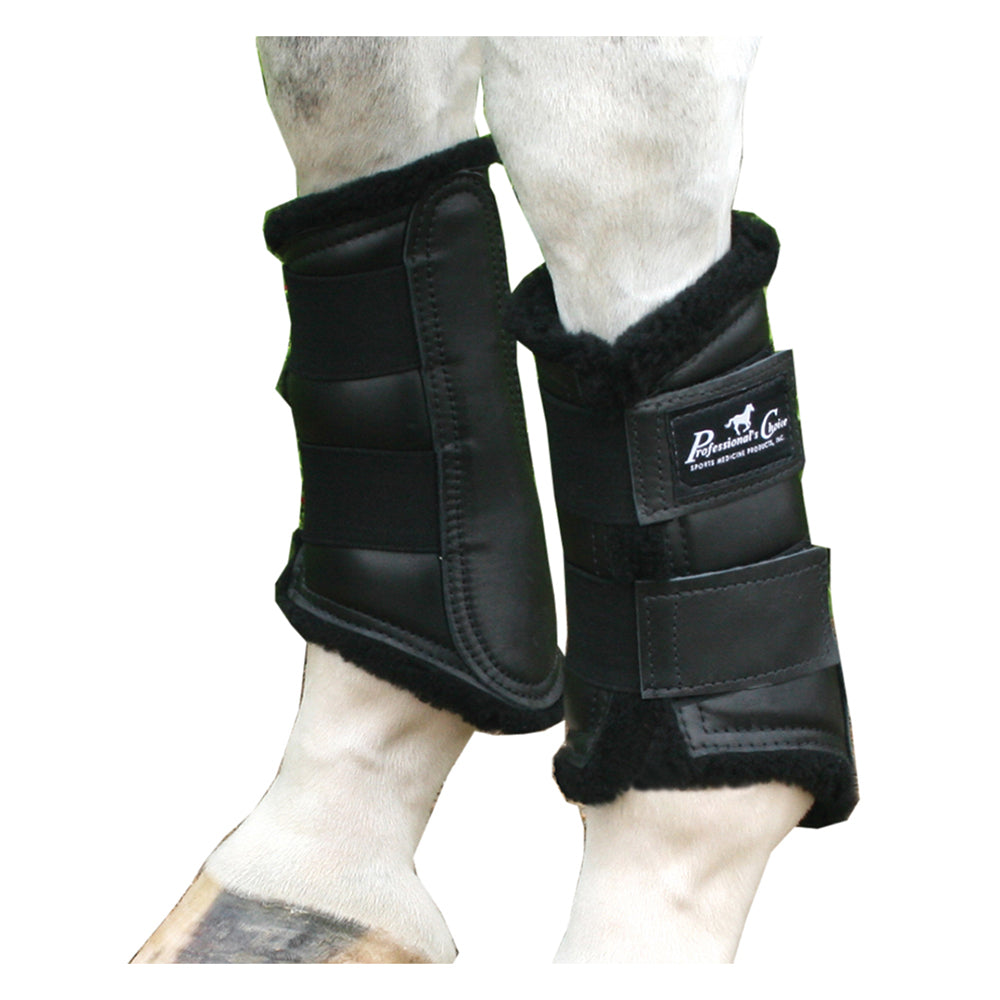 Professional's Choice Leather Protection Horse Sports Boots UltraShock Fleece Lined Black