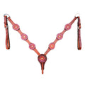 HILASON Western Horse Breast Collar Tack Genuine American Leather Mahogany