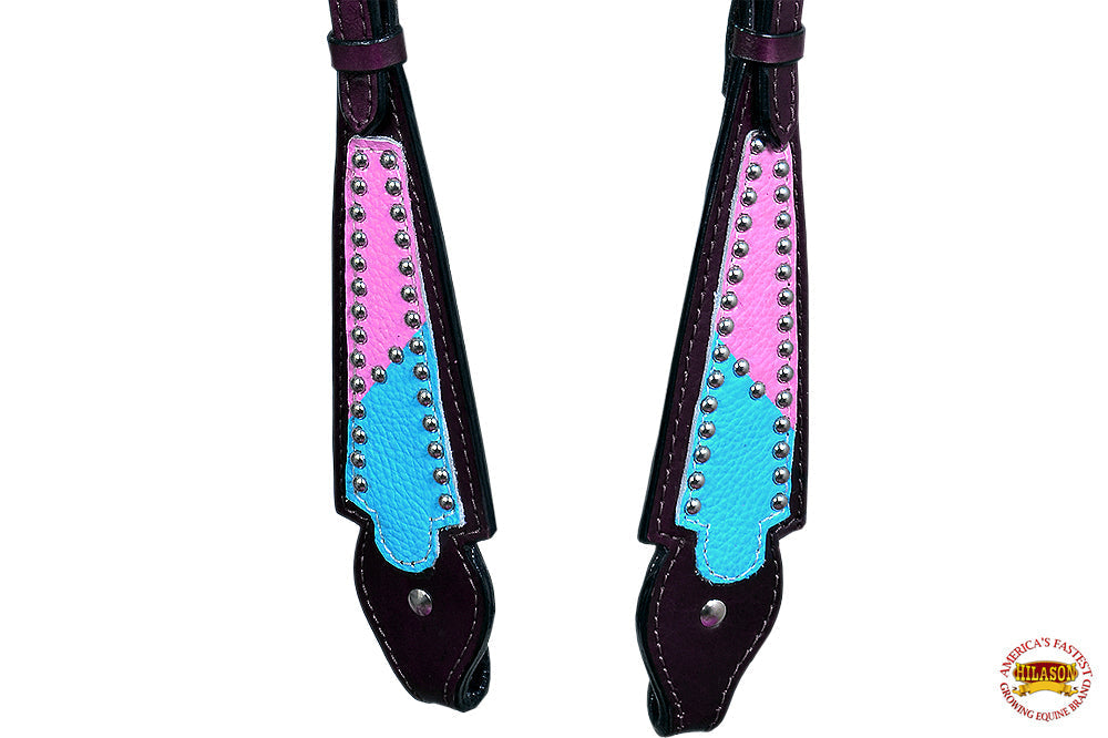 HILASON Western Horse Headstall Tack Genuine American Leather Dark Brown