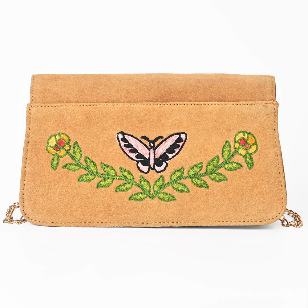 American Darling Rodeo Embroidered Suede Crossbody Bag Cowboy Gold