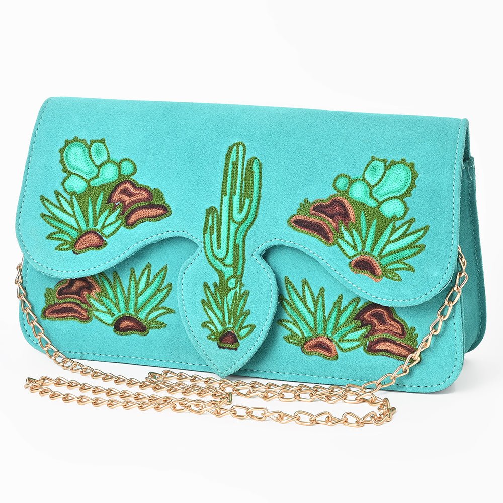 American Darling Rodeo Embroidered Suede Crossbody Bag Cowboy Gold