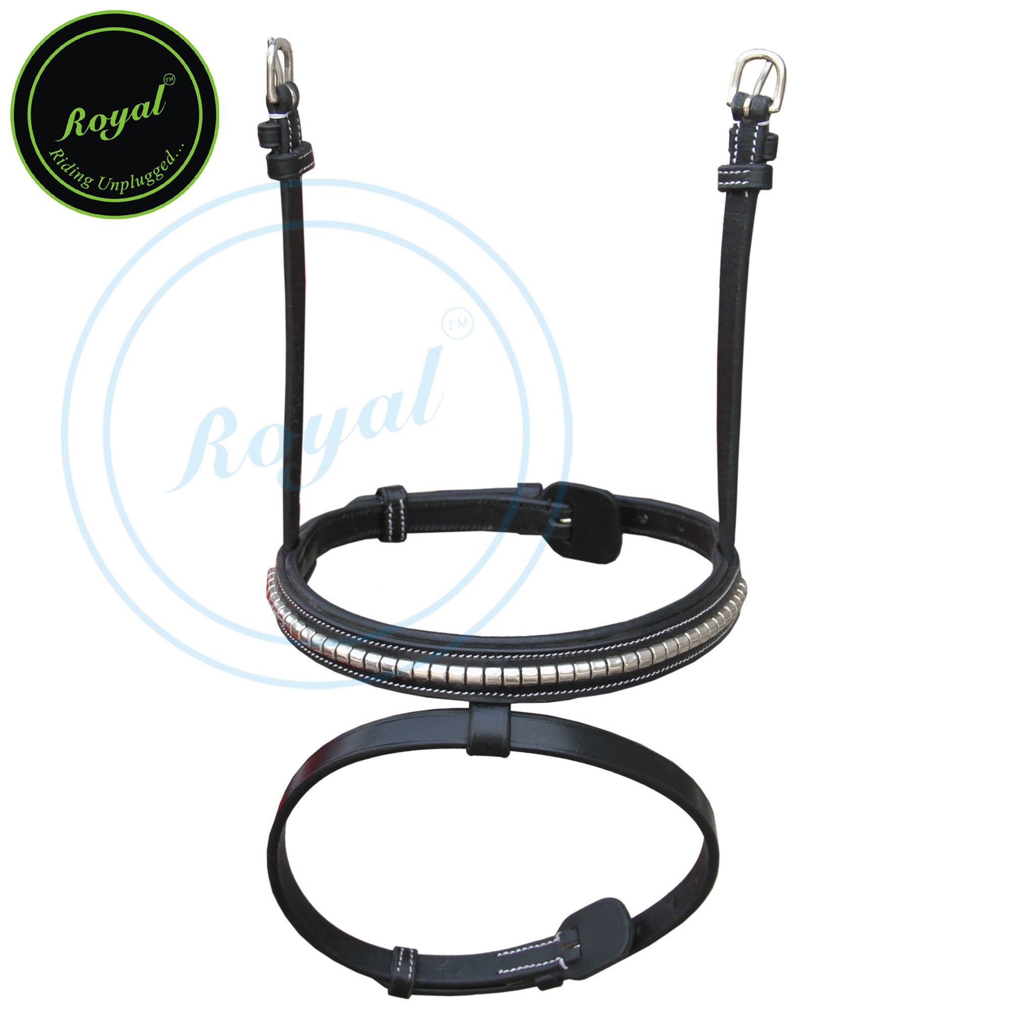 ExionPro SS / Brass Clincher Padded Noseband with Detachable Flash by Bridles & Reins