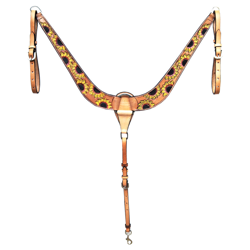 HILASON Western Horse Breast Collar Tack Genuine American Leather Tan