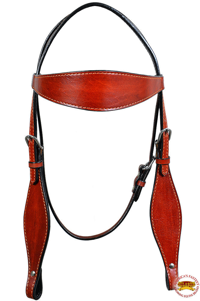 HILASON Western Horse Headstall Tack Genuine American Leather Mahogany