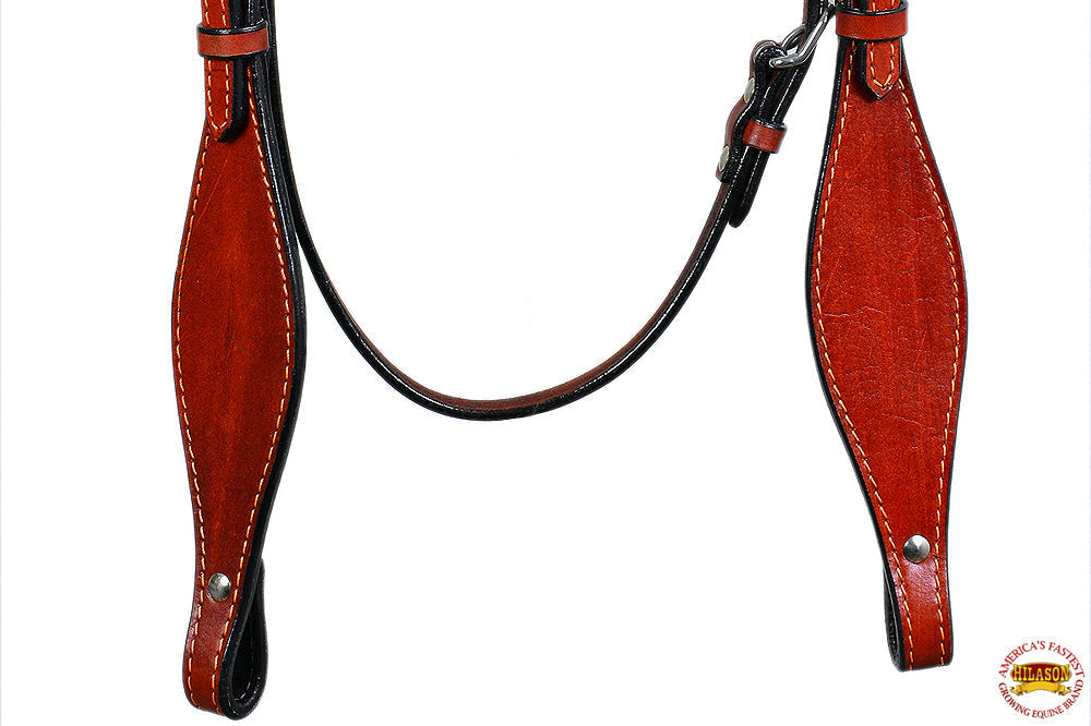 HILASON Western Horse Headstall Tack Genuine American Leather Mahogany