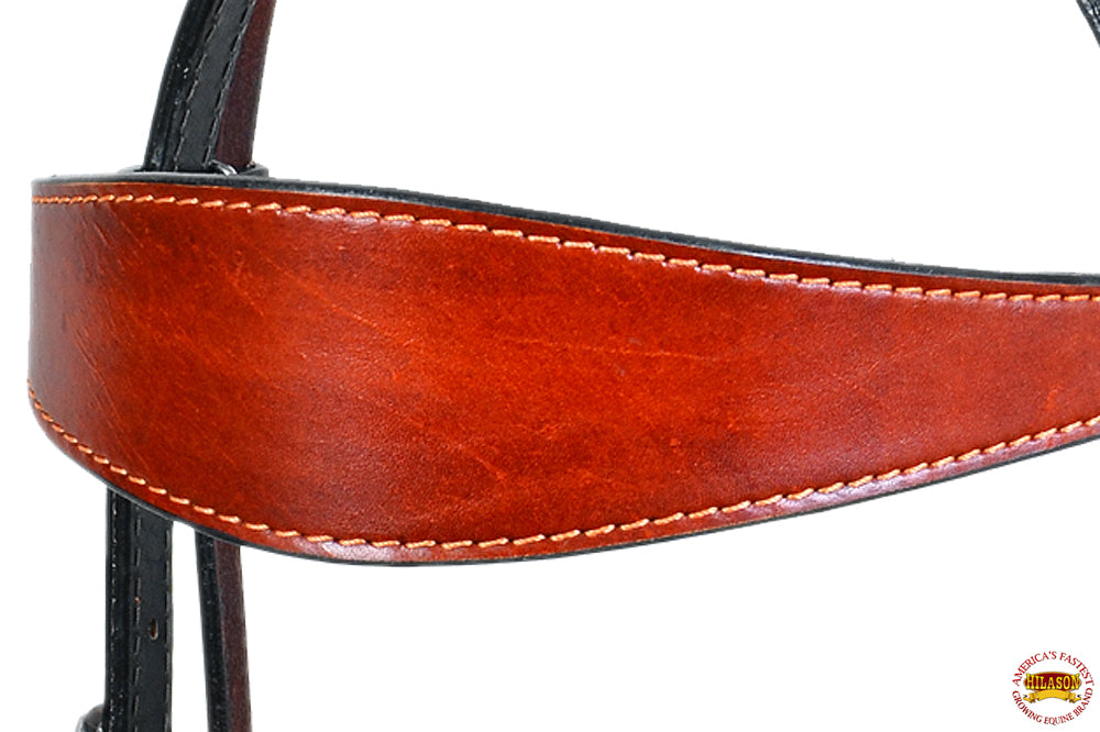 HILASON Western Horse Headstall Tack Genuine American Leather Mahogany