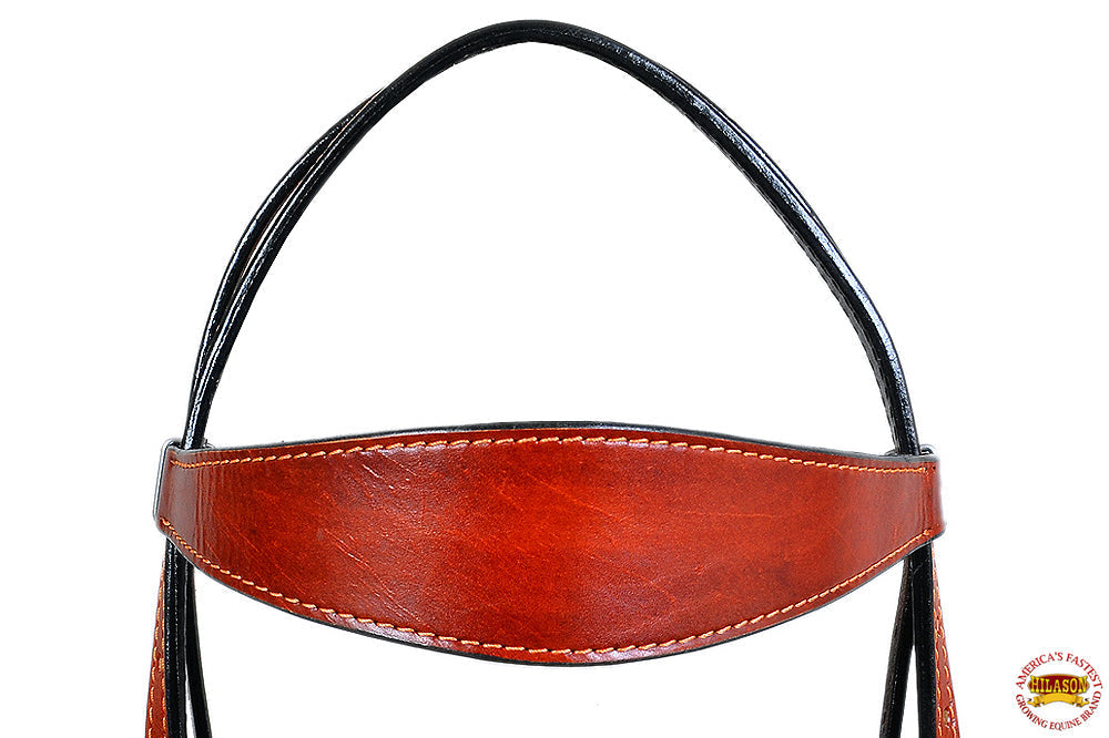 HILASON Western Horse Headstall Tack Genuine American Leather Mahogany