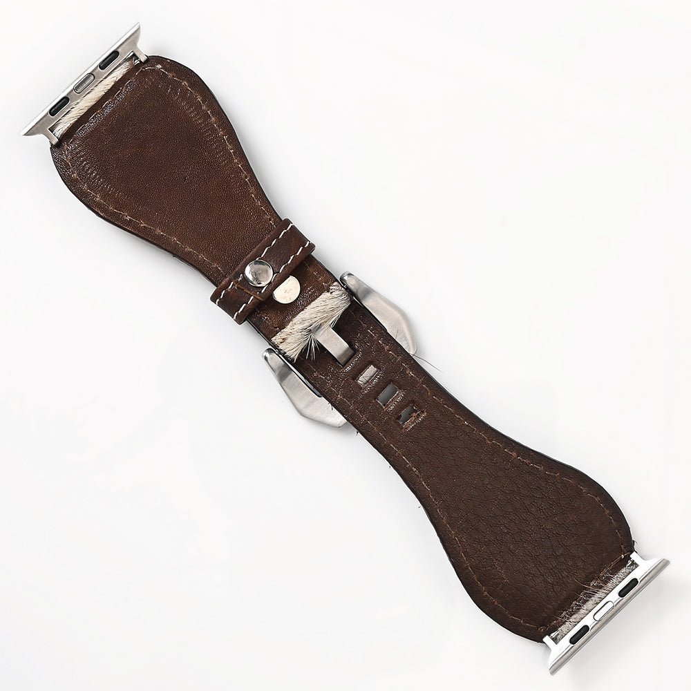 American Darling Hand Tooled I watch Strap Genuine Leather With Beautiful Cactus Painted Smart