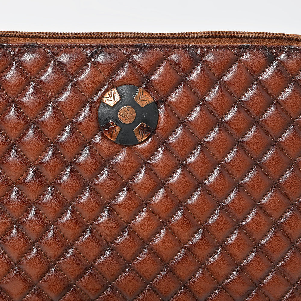 American Darling Woven Leather Crossbody Bag for Women, Western Shoulder Purse with Adjustable Strap Brown