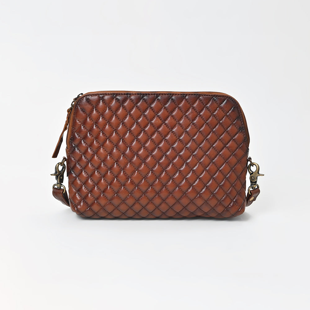 American Darling Woven Leather Crossbody Bag for Women, Western Shoulder Purse with Adjustable Strap Brown