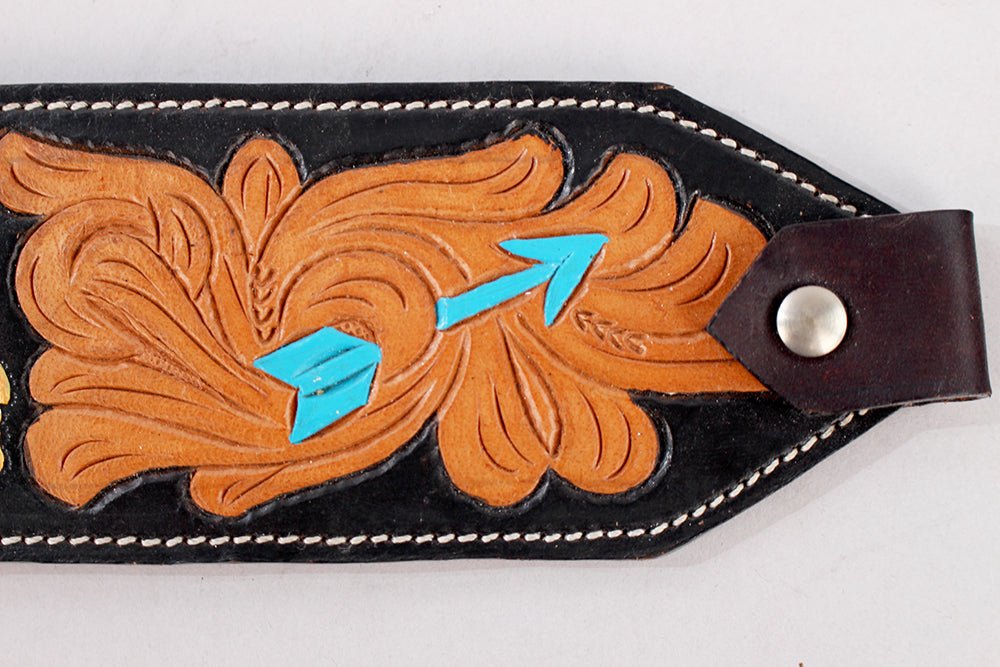 HILASON Western Horse Halter Noseband Genuine American Leather Tan w/ Dark Brown