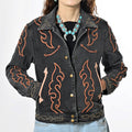 American Darling Women’s Western Denim Shirt Blazer Dress | Studded Embroidered Jacket | Excellent Fit for Ladies & Girls