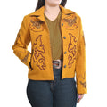American Darling Women’s Western Embroidered Blazer Jacket | Mustard Fabric Shirt | Studded Cowgirl Style | Excellent Fit