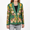 American Darling Women’s Western Embroidered Blazer Green Cowgirl Rodeo NFR Floral Spurs Bronco Horseshoe Tailored Jacket