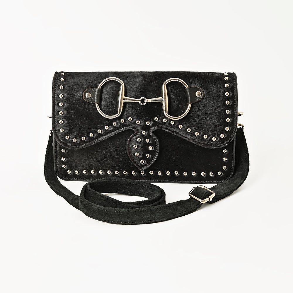Soft Suede Crossbody Bag With Western Studded Flap For Everyday Women Essentials