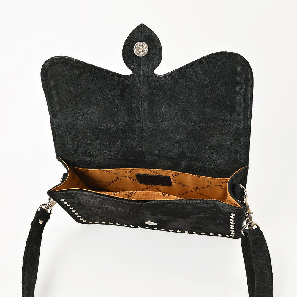 Soft Suede Crossbody Bag With Western Studded Flap For Everyday Women Essentials