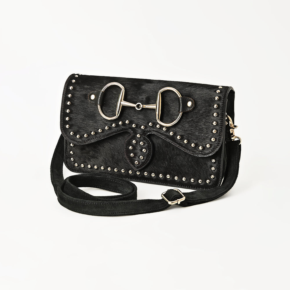 Soft Suede Crossbody Bag With Western Studded Flap For Everyday Women Essentials