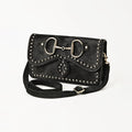 Soft Suede Crossbody Bag With Western Studded Flap For Everyday Women Essentials