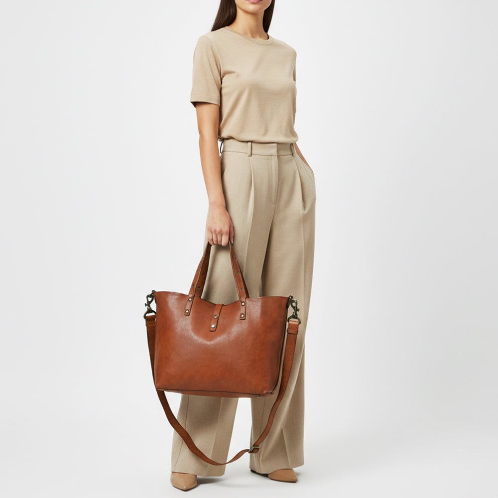 Spaghetti Western Cognac Hand-Dyed Hobo Bag