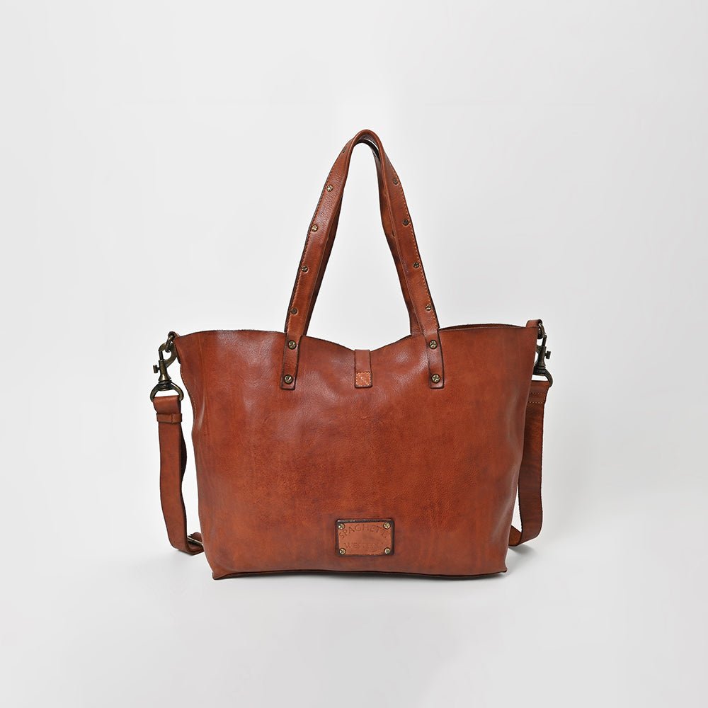 Spaghetti Western Cognac Hand-Dyed Hobo Bag