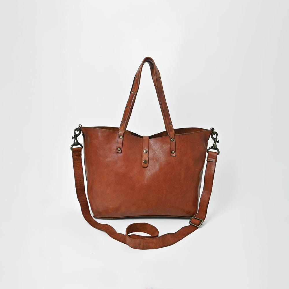 Spaghetti Western Cognac Hand-Dyed Hobo Bag