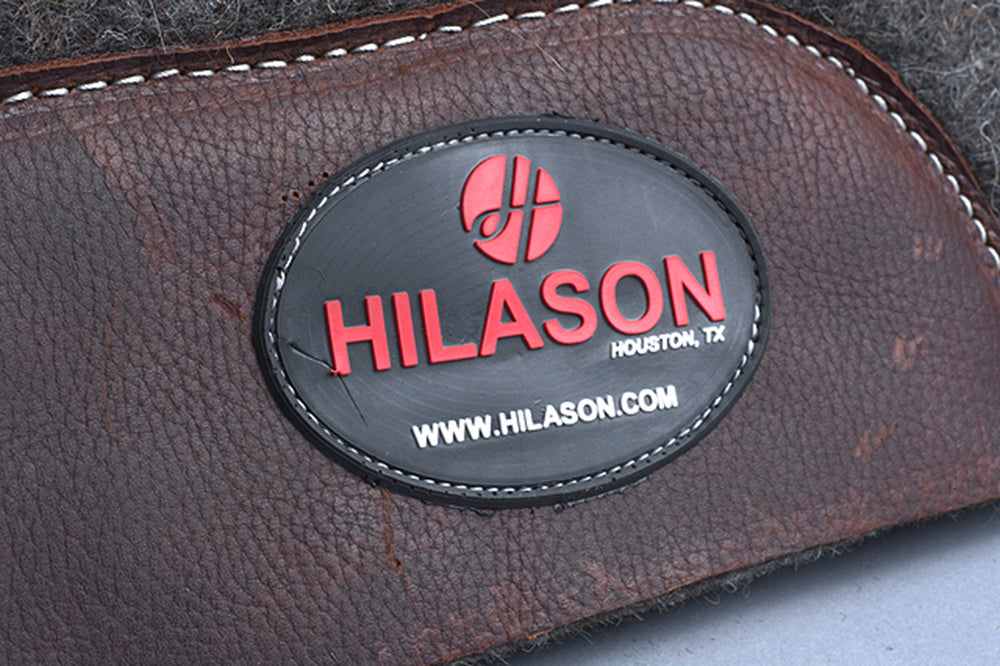 HILASON Western Wool Felt Horse Saddle Pad MADE IN USA With Distressed Wear Leather
