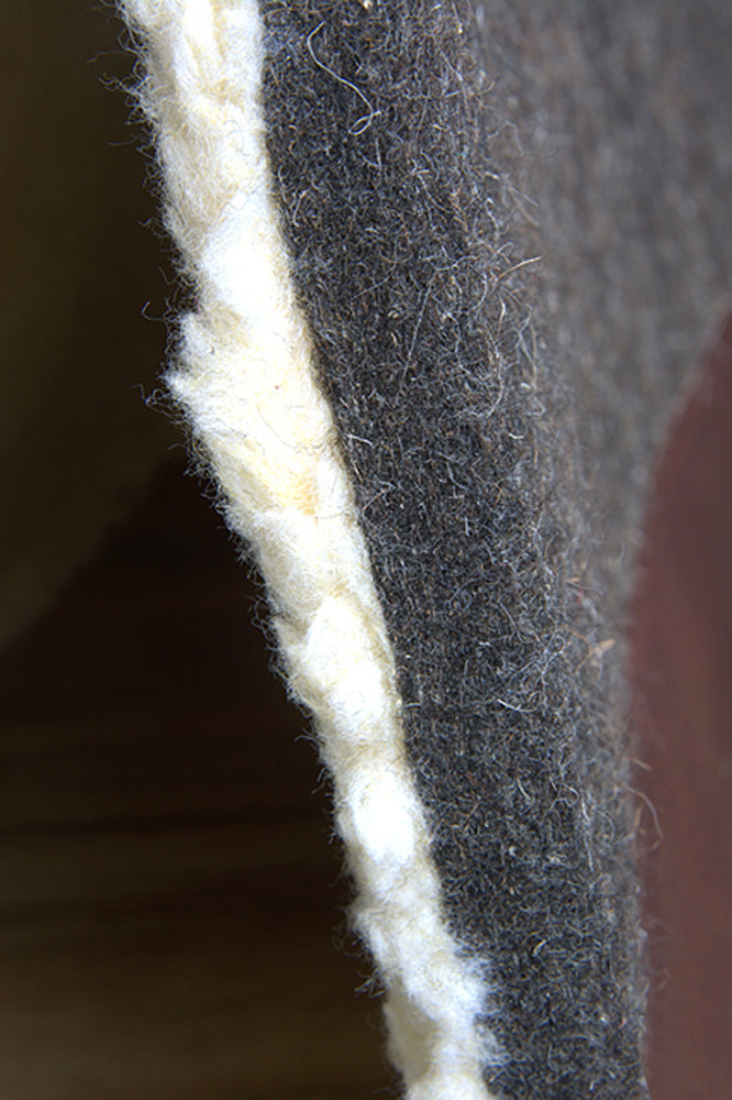 HILASON Western Wool Felt Horse Saddle Pad MADE IN USA With Distressed Wear Leather