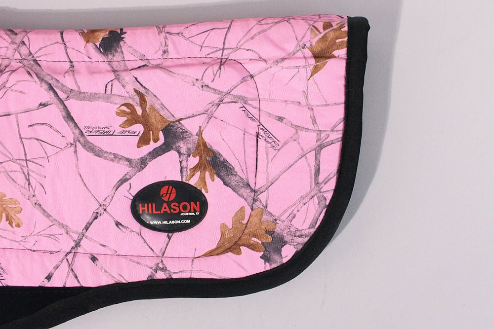 HILASON 28" X 26" Anti Slip Round Contoured H. Saddle Pad Pink Camo by Hilason Cowboy and equestrian accessories