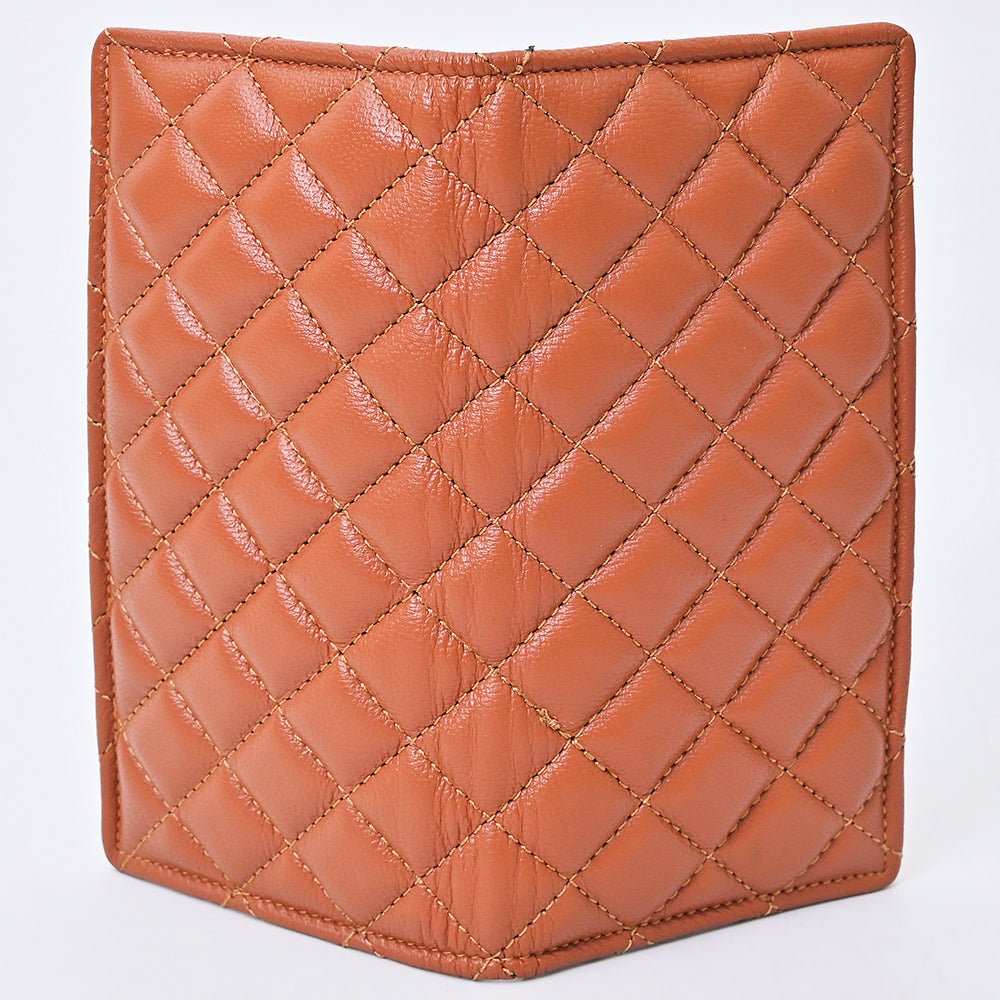 NEVER MIND Quilted Leather Continental Bifold Wallet Organizer