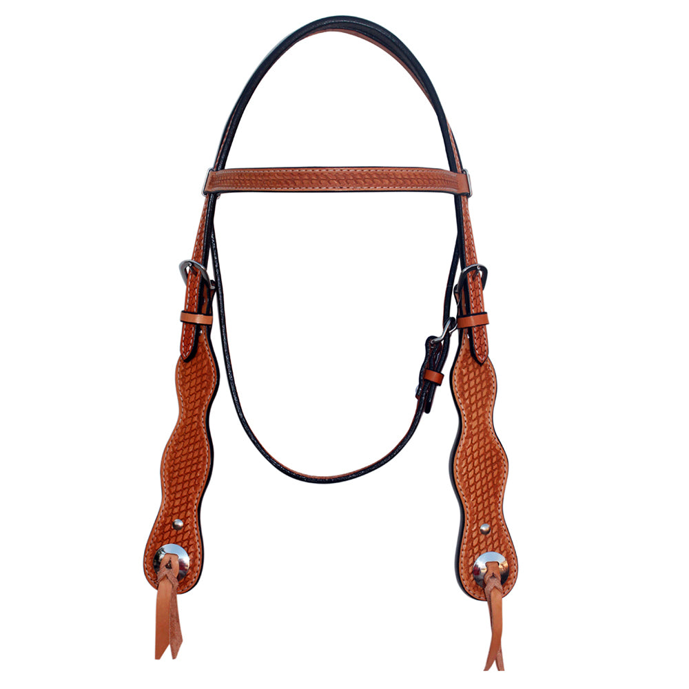 HILASON Western Horse American Leather Headstall  Tack Tan