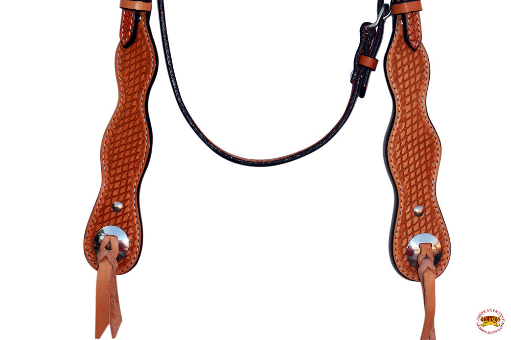 HILASON Western Horse American Leather Headstall  Tack Tan