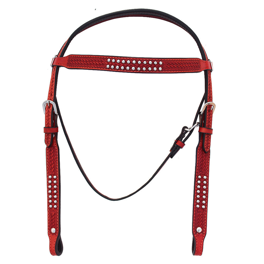 HILASON Western Horse American Leather Headstall Tack Mahogany