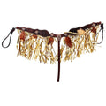 Hilason Western Horse Hand Tooled Genuine Leather Breast Collar Brown with Fringes