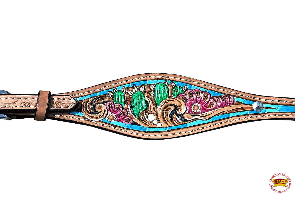 HILASON Western Horse Headstall Breast Collar American Leather Tan