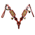 Western Leather Horse Breast Collar Tack With Durable Construction And Brown Finish