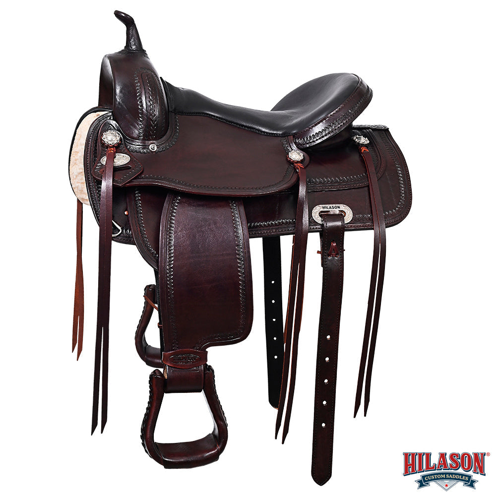HILASON Western Horse Saddle American Leather Flex Tree Trail & Pleasure Brown