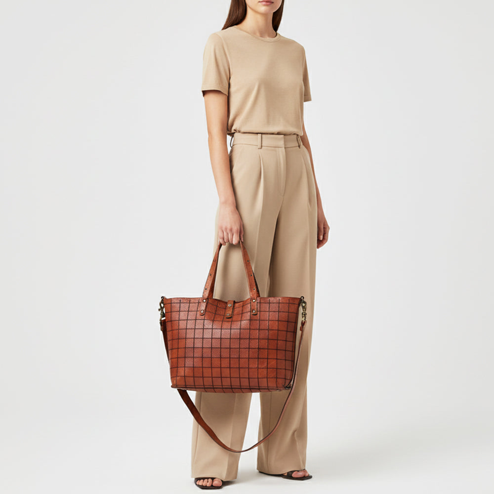 Spaghetti Western Cognac Hand-Dyed Shopper Bag