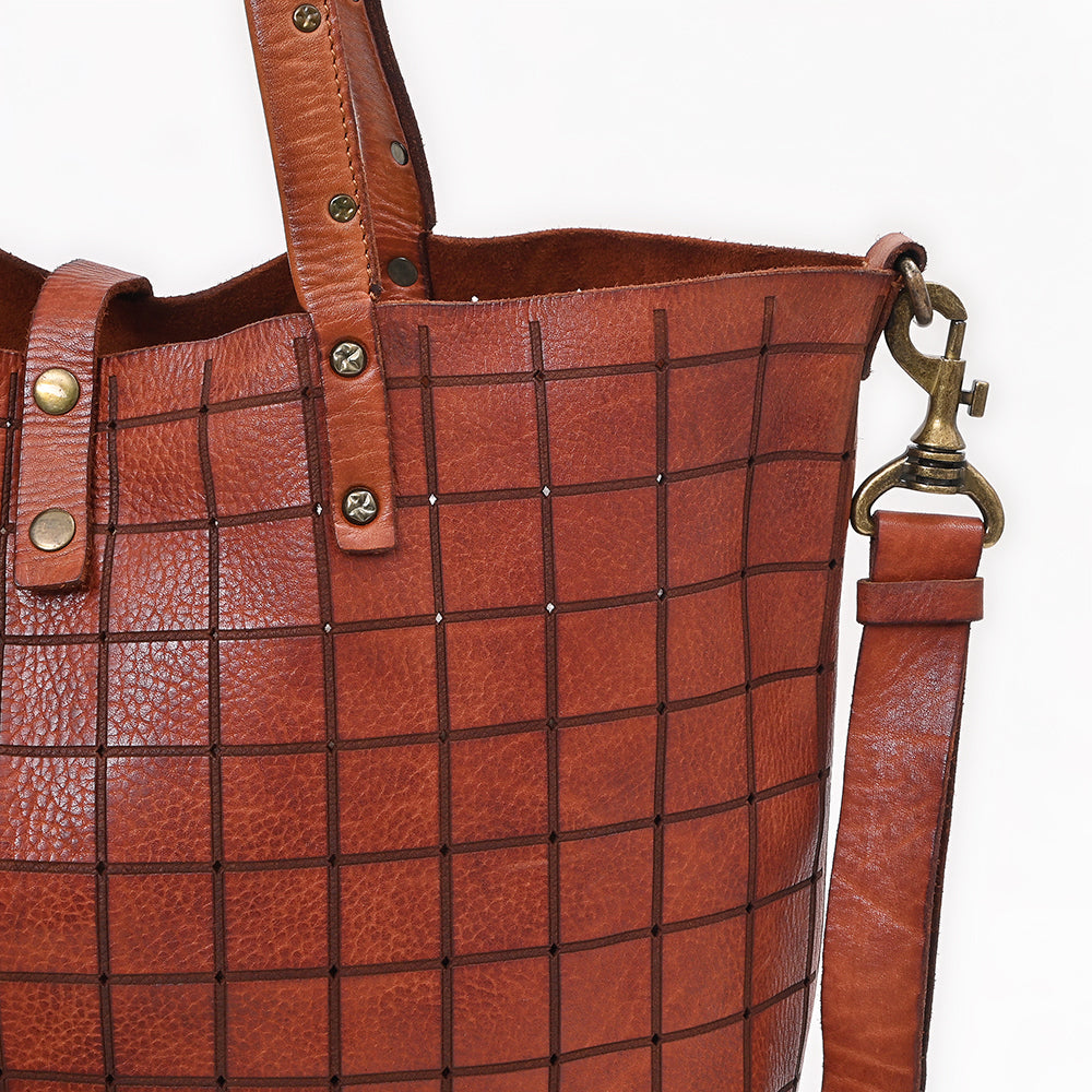 Spaghetti Western Cognac Hand-Dyed Shopper Bag